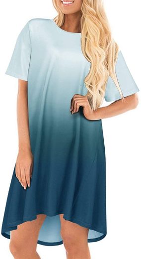 CNFIO Mujer Vestido Cuello Redondo Manga Larga Plus Tamaño Tops Moda Jersey Punto Mujer Invierno