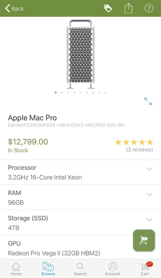 Producto Apple Mac Pro Z0W3