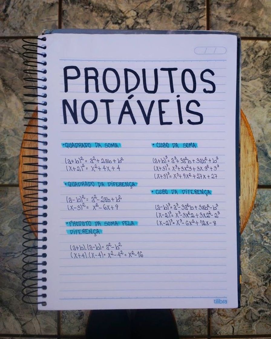 Social Produtos notáveis 