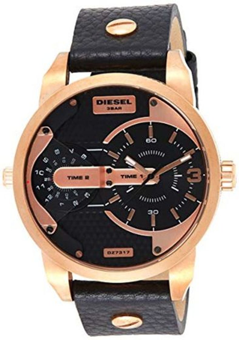 Places Diesel Mini Daddy - Reloj análogico de cuarzo con correa de cuero