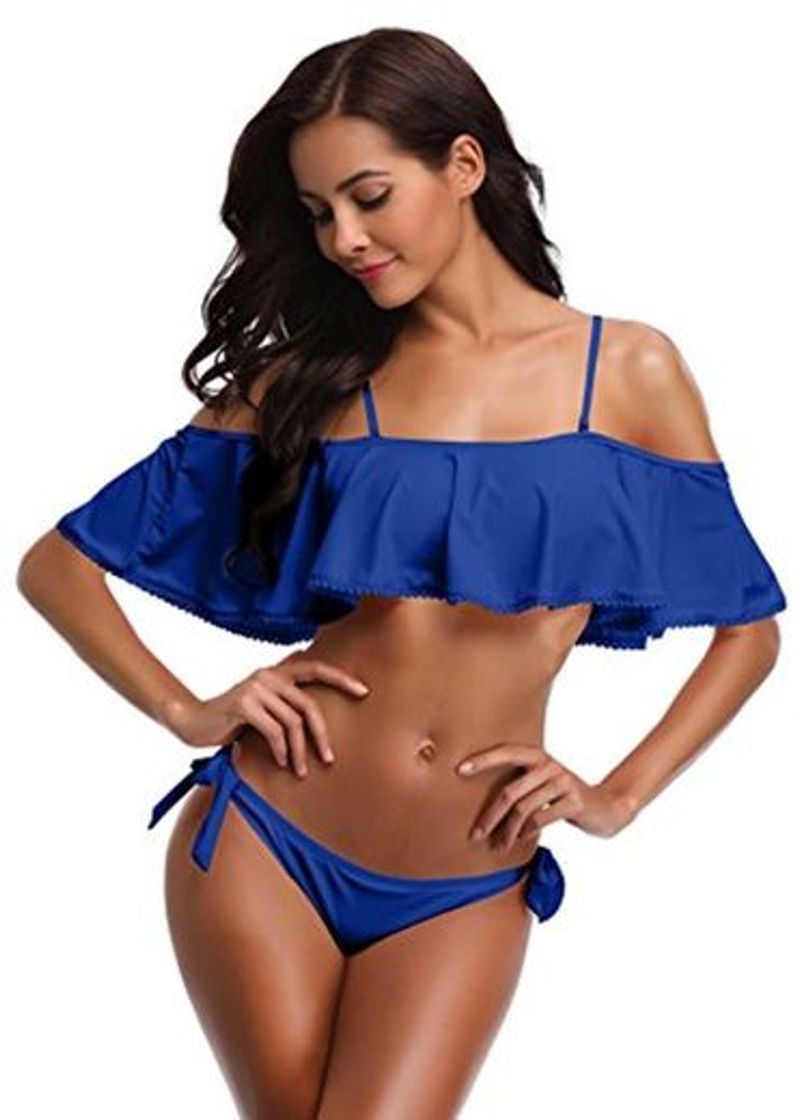 Social SHEKINI Bañador de Dos Piezas Floral Flounce Bañarse