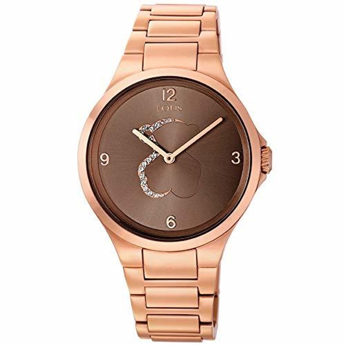 Place Reloj tous Motion de acero IP rosado con cristales transparentes