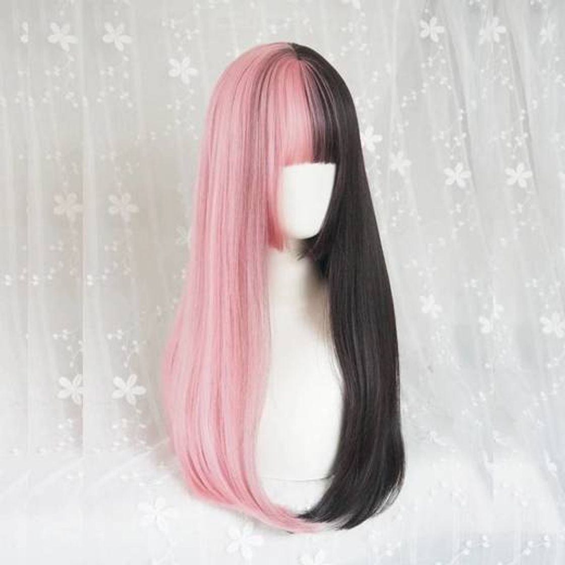 Social Peluca mitad rosa mitad negro