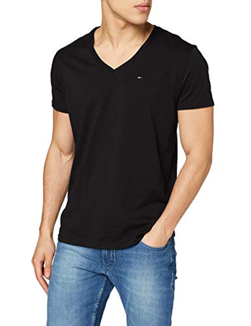 Moda Tommy Hilfiger Original Jersey Camiseta, Negro