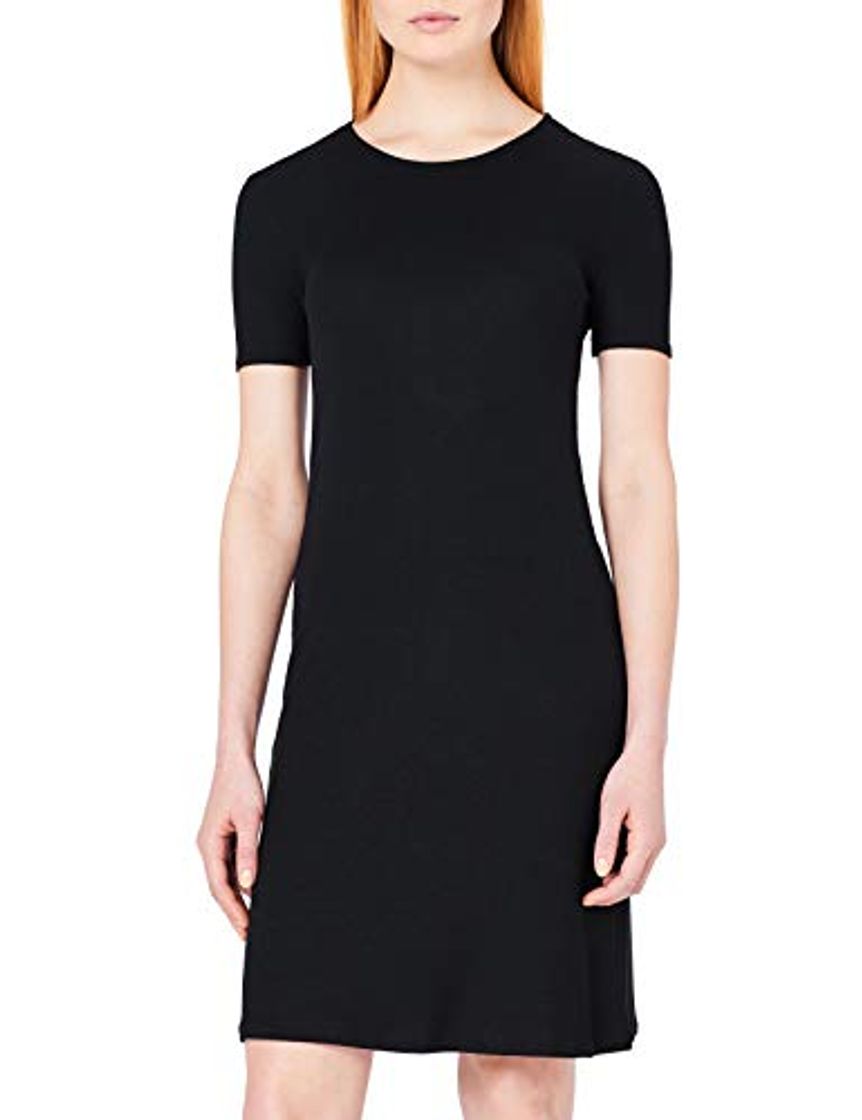 Product Marca Amazon - MERAKI Vestido Camiseta Slim Fit Mujer, Negro