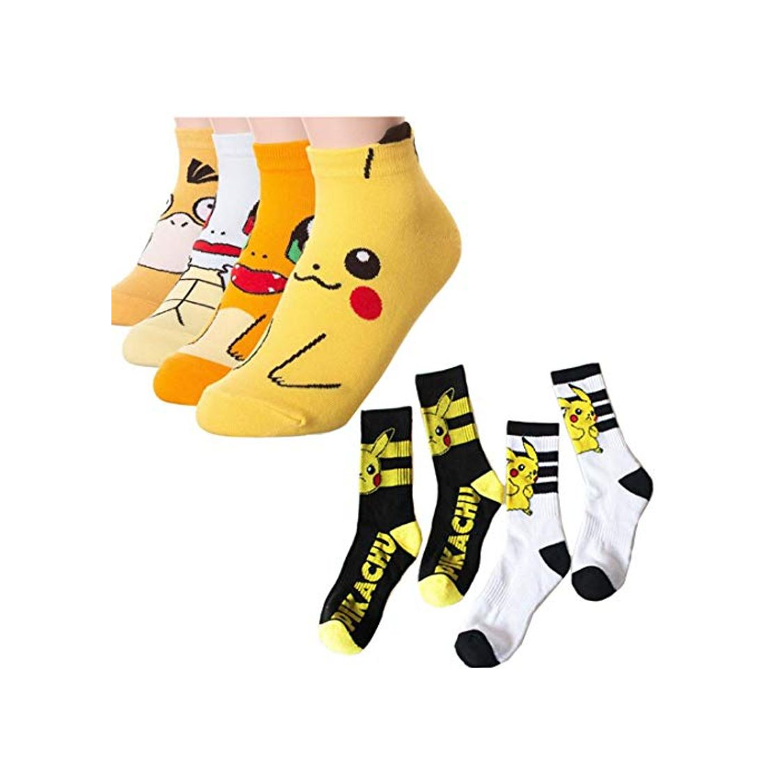 Product Jintong 6 Pares De Calcetines Kawaii Girl Harajuku Pokemon Pikachu Calcetines Divertidos