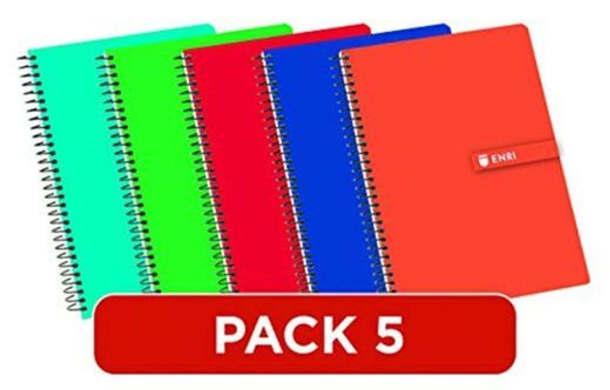 Social Enri 100430081 - Pack de 5 cuadernos espiral