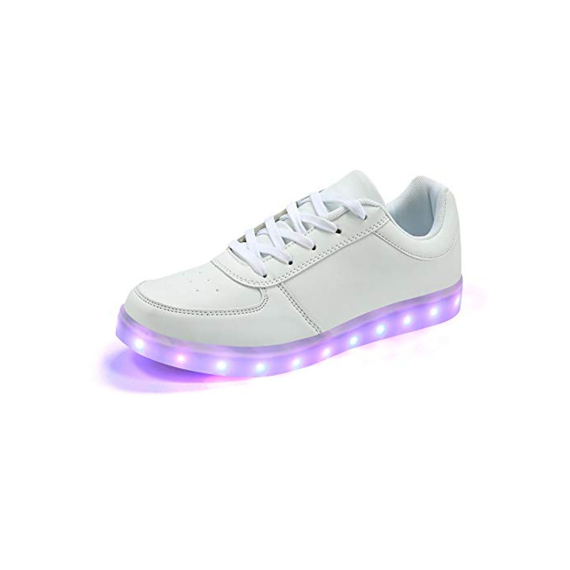 Social Padgene Zapatillas de Luces LED 7 Colores Carga USB Zapatos con Cordones de Deporte para Mujeres Hombres