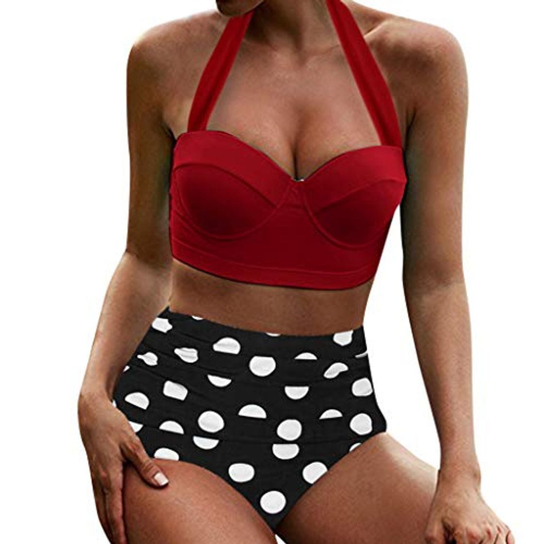 Social KEERADS - Bikini Tankini para mujer de los años 50