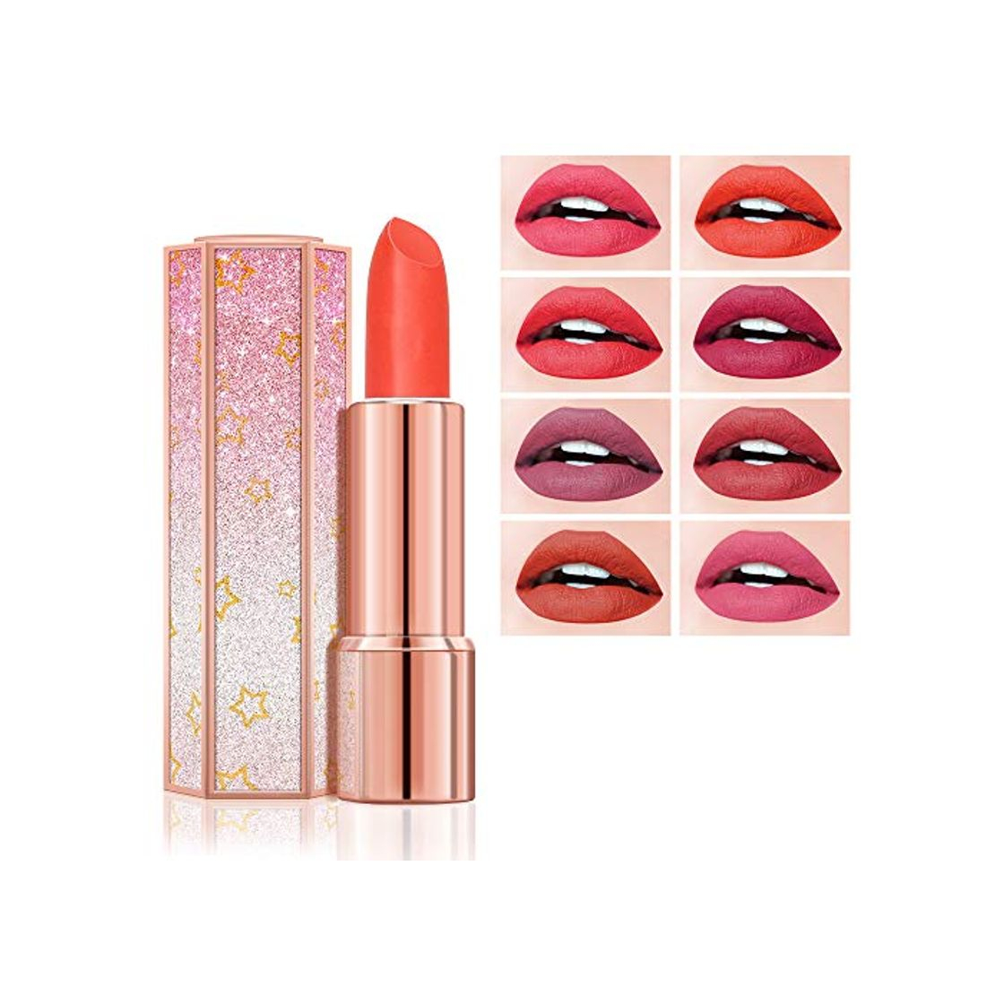 Producto Lápiz Labial Sparkling Stars Mate A Prueba de Agua Pintalabios Brillo Velvet