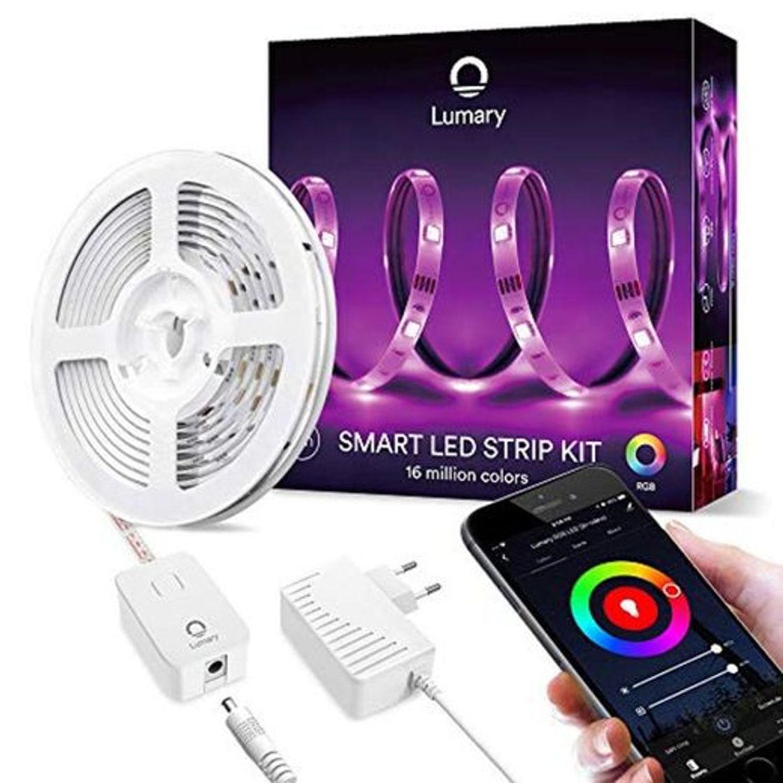 Lugar RGB Tira LED WiFi- Lumary 3M Luces LED Kit Funciona con Alexa/Google