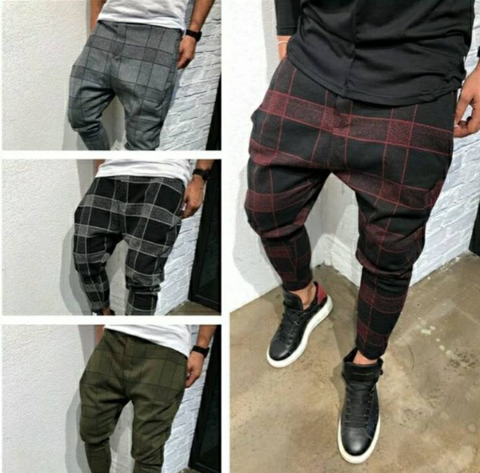 Fashion MODA MASCULINA PLAID 3D 👖 