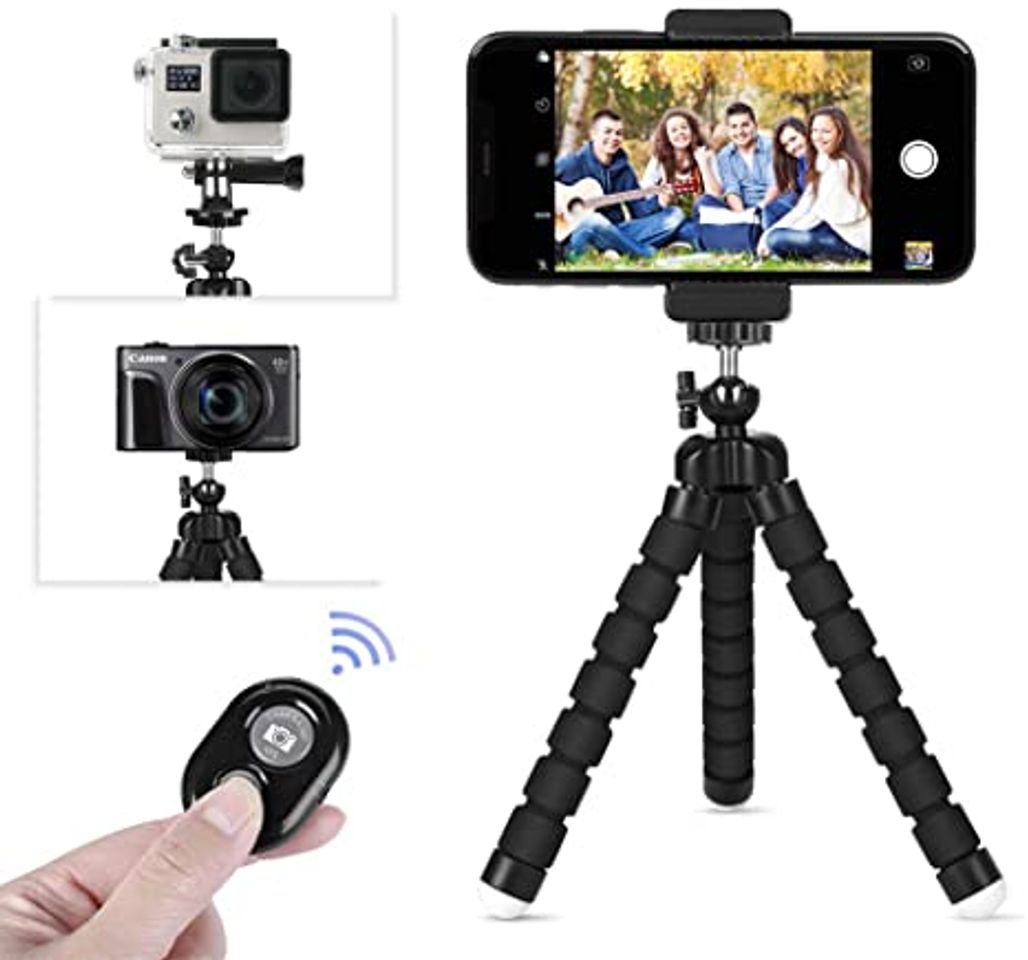 Social Zommuei - Mini Trípode, Móvil Flexible con Bluetooth Control Remoto y Adaptador