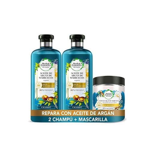 Herbal Essences bio:renew Aceite de Argán de Marruecos, Champú Reparación 2 x