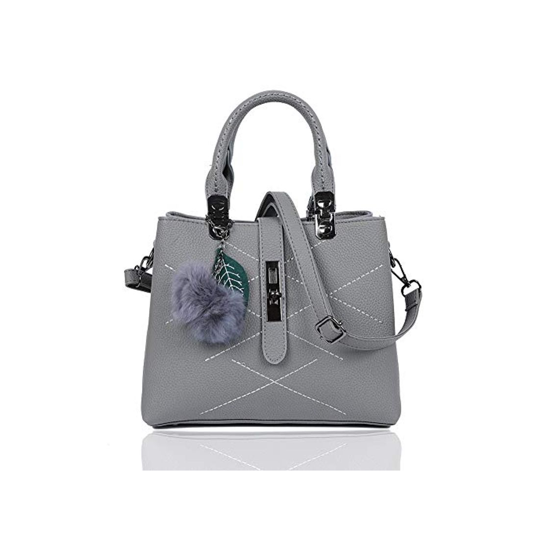 Social EGOGO Bandolera Bolsa de Cuero PU Bolso Mensajero Bolsa con Hermosas Hojas