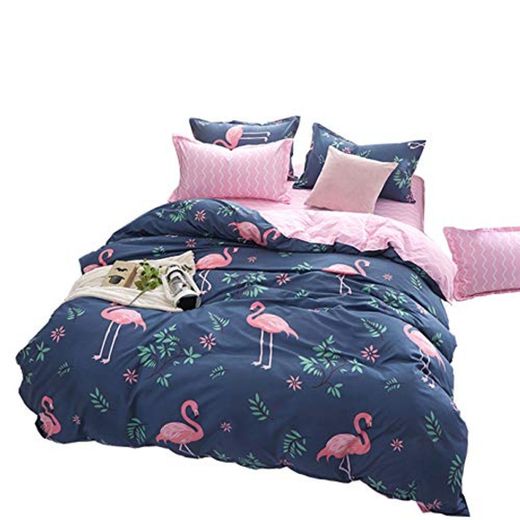 ED-Lumos Juego de Ropa de Cama ４Piezas para Cama 105cm Funda nórdica