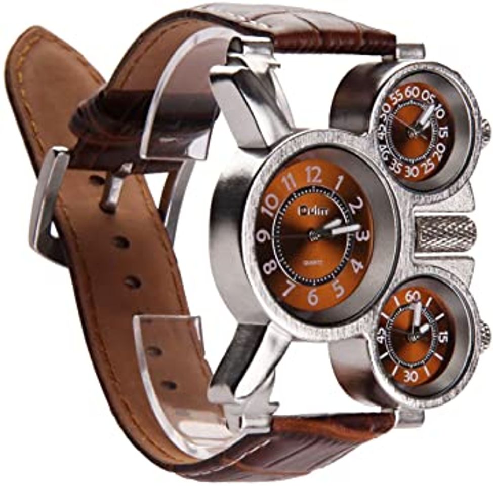 Social Vococal Reloj Hombre Elegante, 3-MOVT Reloj Hombre de Cuarzo Exhibición,Militar Deportivo Reloj