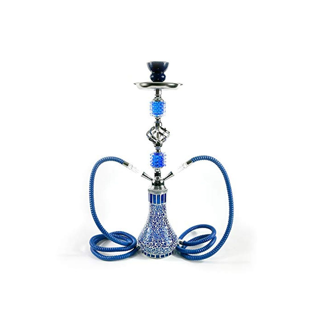 Producto DXP Shisha Hookah 55cm 2 Manguera Cachimba Narguile agua tubo vidrio fumar Azul