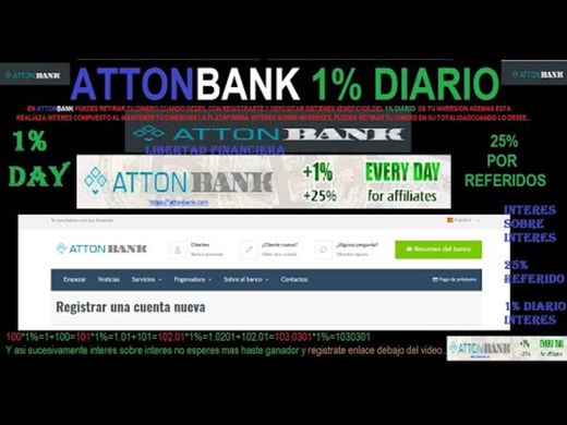 ATTONBANK. banco que, paga 1% diario de tus ahorros.