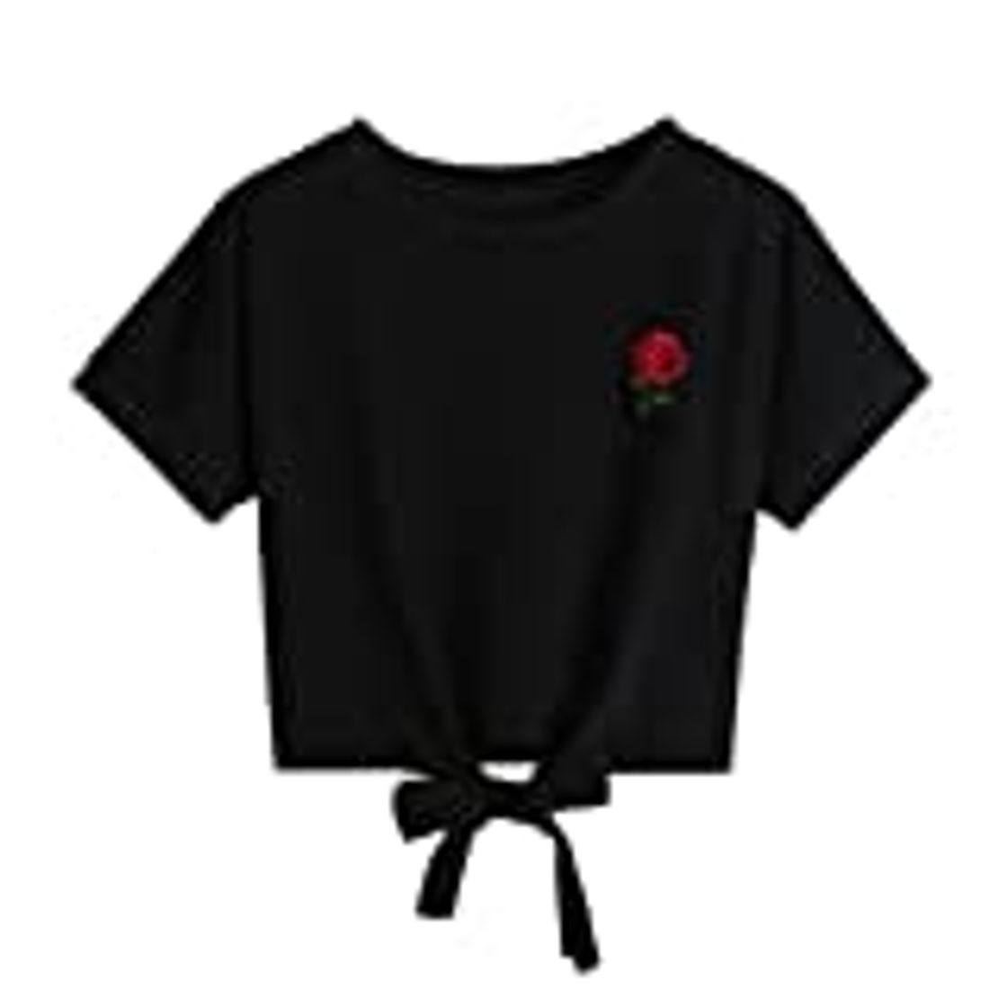 Fashion Goodsatar Mujer Rosa Manga corta Casual Camiseta Mezcla de algodón Cuello en