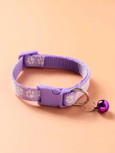 1 Pieza Collar Para Gato Con Huella Con Campana

