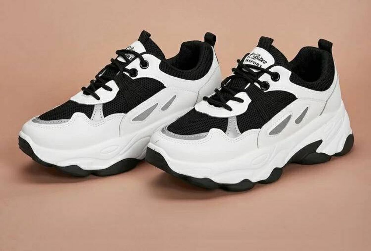 Social Zapatillas Gruesas Con Cordón Delantero