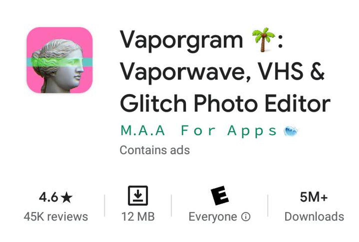 App Vaporgram : Vaporwave, VHS & Glitch Photo Editor - Google Play