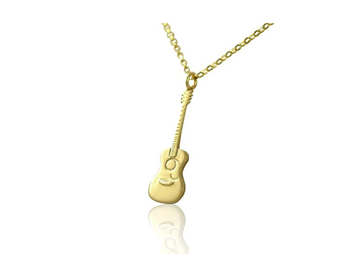 Producto Maciza 9 ct oro Guitarra Acústica colgante y collar regalo para guitarristas de