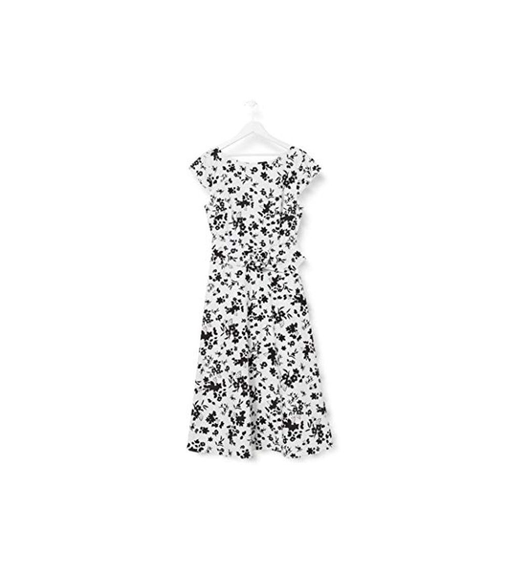 Fashion Marca Amazon - TRUTH & FABLE Vestido Midi Evasé de Algodón Mujer,