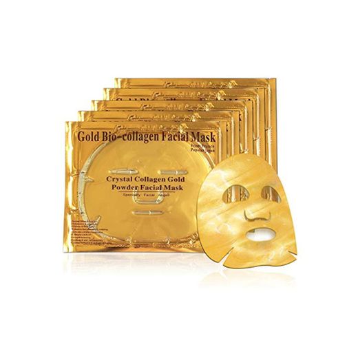 LeSB 5pcs 24k Gold Bio-collagen Face Facial Mask