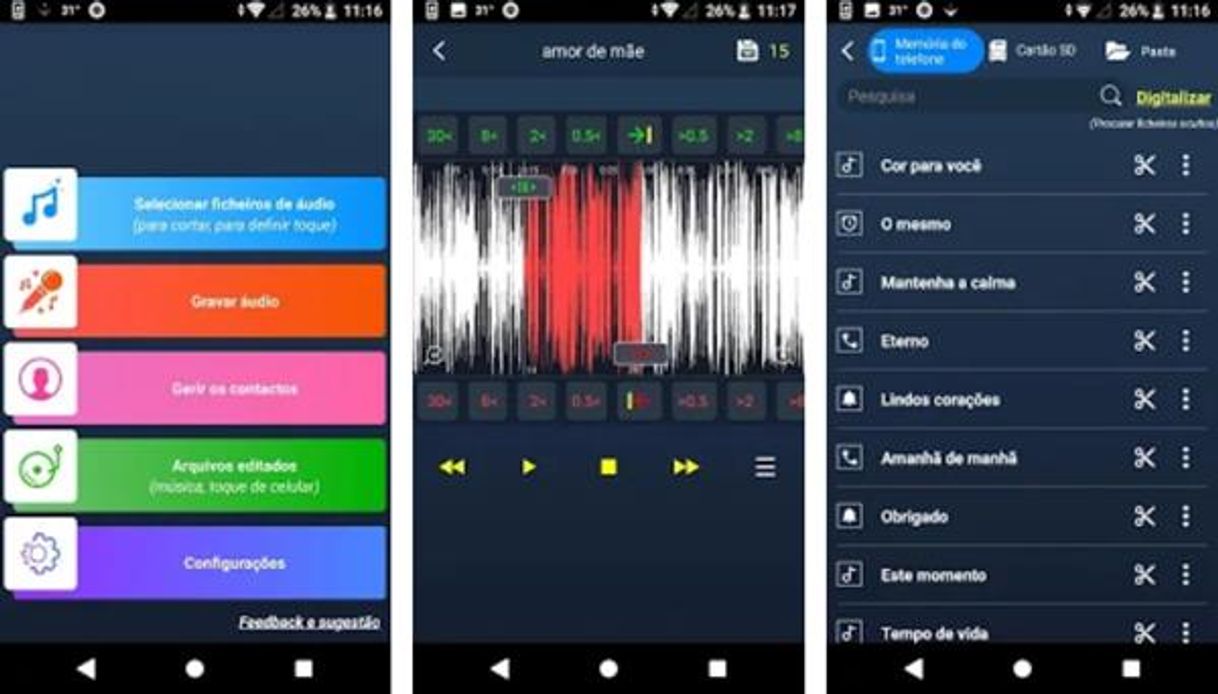 App Cortar E Fazer Áudios/Músicas
