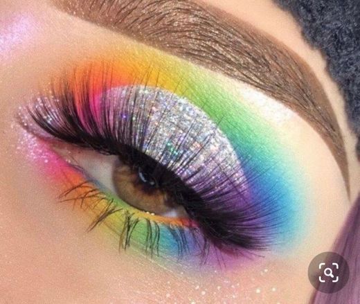 Rainbow glitter makeup