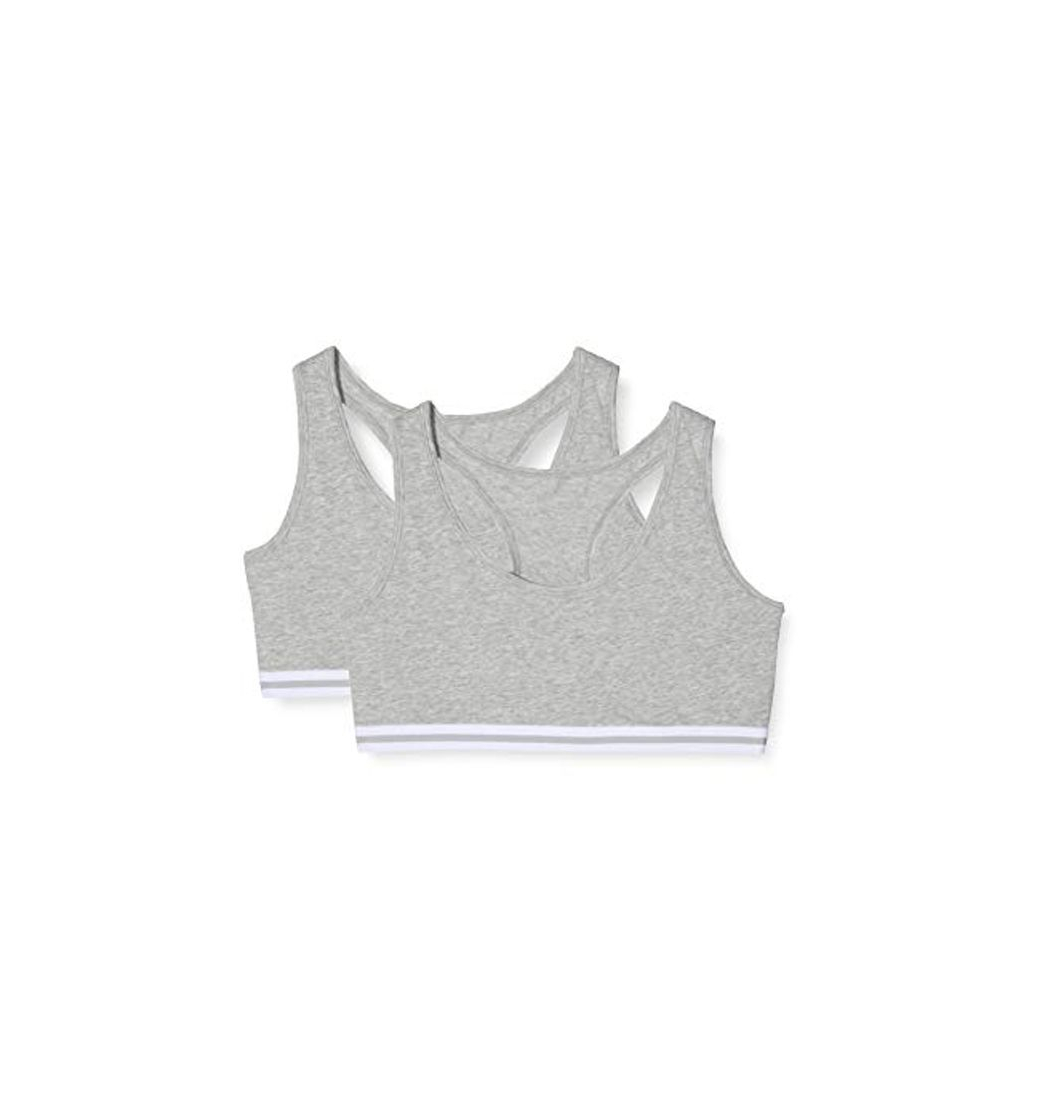 Social Marca Amazon - IRIS & LILLY, Sujetador Deportivo para Mujer, Gris