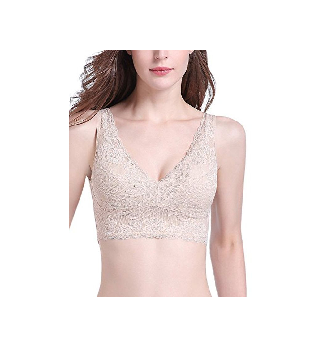 Social Intimate Portal Mujer Venetia Sujetador de Encaje sin Aros, Bralette con Bolsillos,