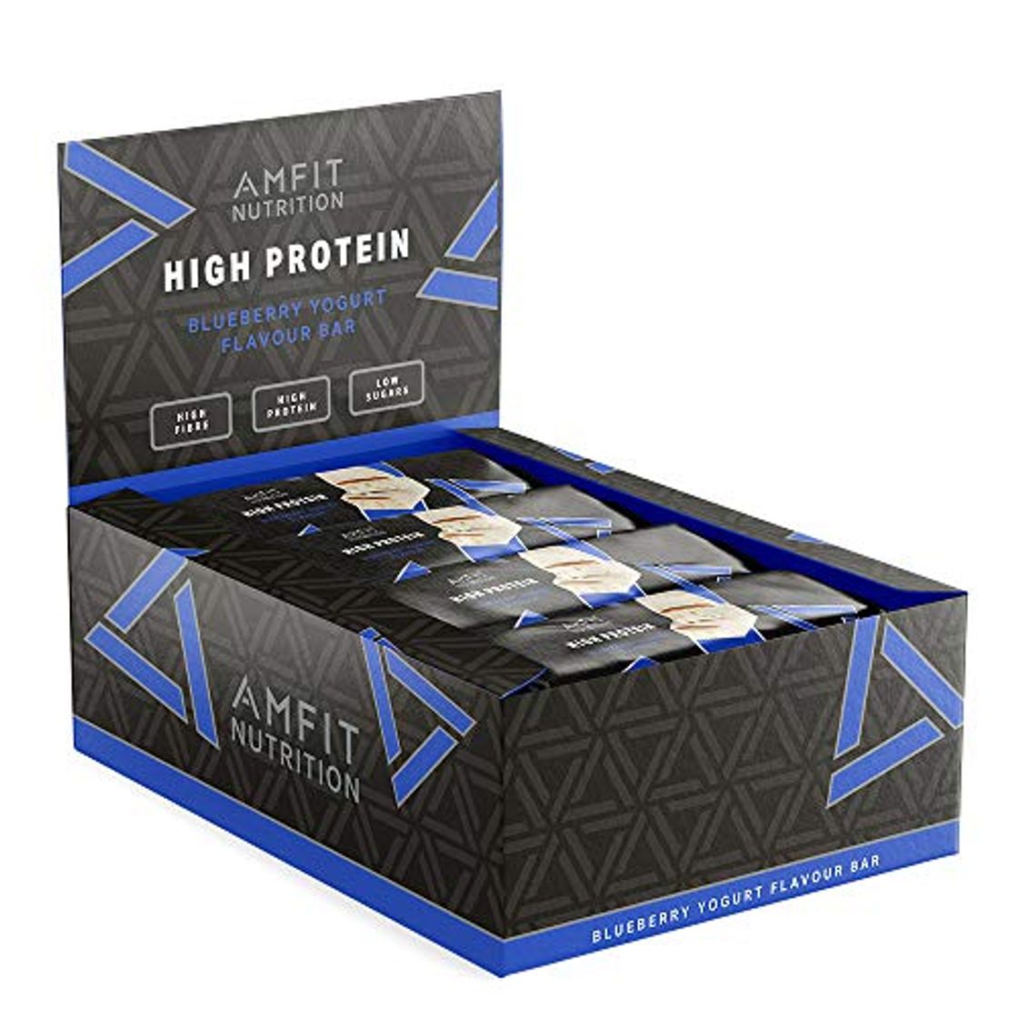 Social Marca Amazon- Amfit Nutrition Barrita de proteínas sabor a arándano y yogur,
