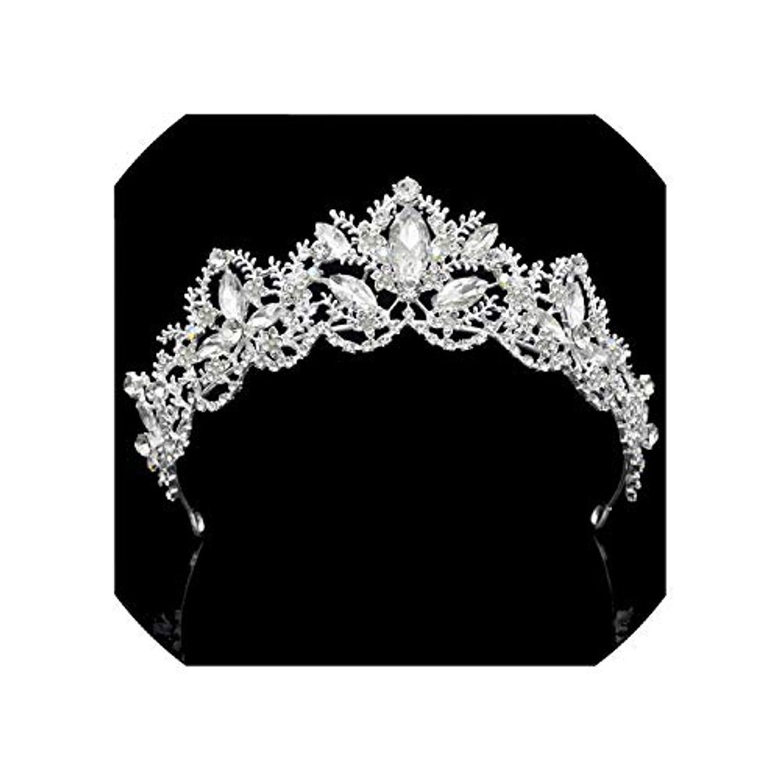 Fashion Nova's choice-fashion-headbandsDiadema de cristal plateado para mujer, corona de princesa, reina, tiaras