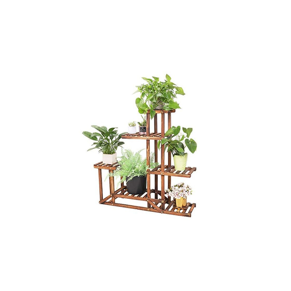 Social Soporte de Madera para Flores Estantería Decorativa de Macetas Plantas para Exterior Interior con 6 estantes 96×95×25cm