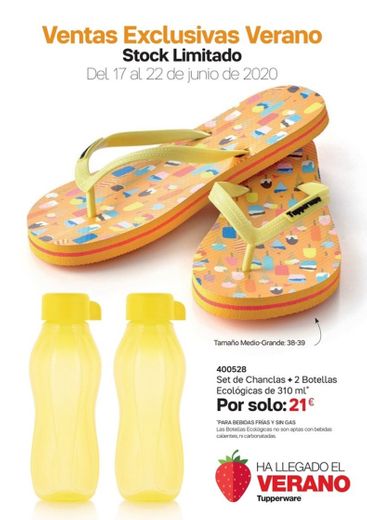 Promo, chanclas y dos botellas ecológicas