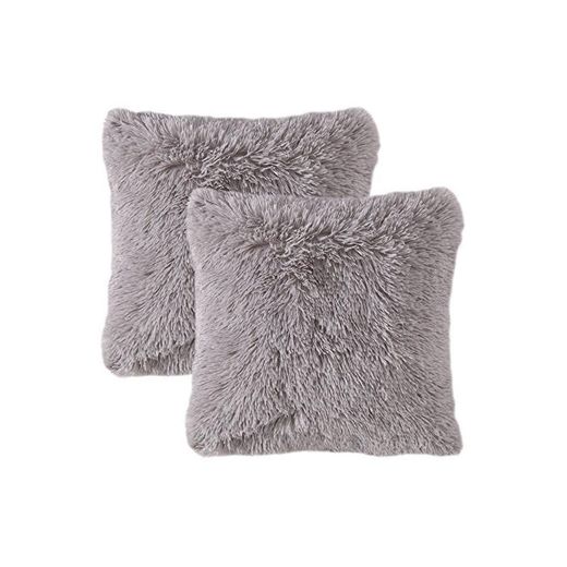 MIULEE Juego de 2 Cojines Protectores Faux Fur Throw Funda de cojín