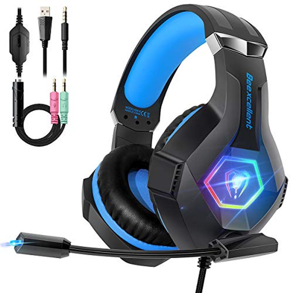 Electronic Beexcellent Cascos PS4 con Micrófono Flexible para Xbox One PC Nintendo PS4