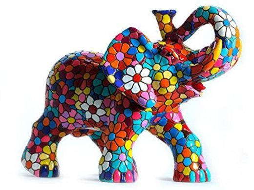 Figura Elefante Flores en Mosaico de la Colección Trencadis Antonio Gaudí Figura