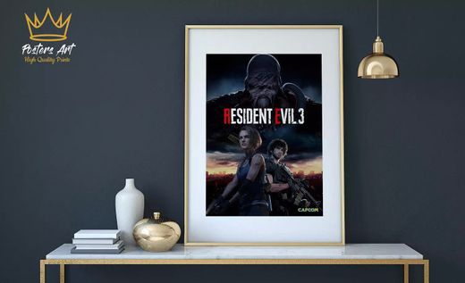 Resident Evil 3 remake Video Game Poster A3 A4