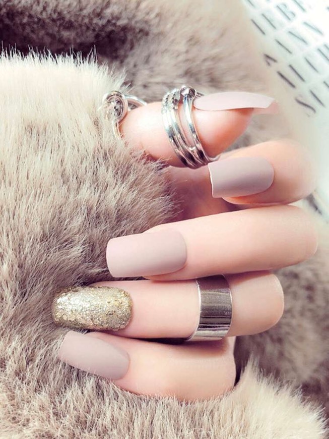 Social Uñas Postizas Brillantes Mates 24 Piezas 