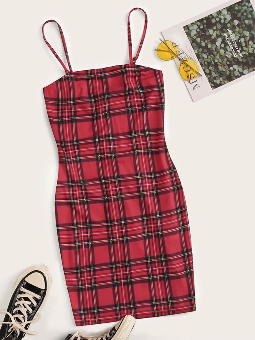 Product Tartan Print Bodycon Cami Dress