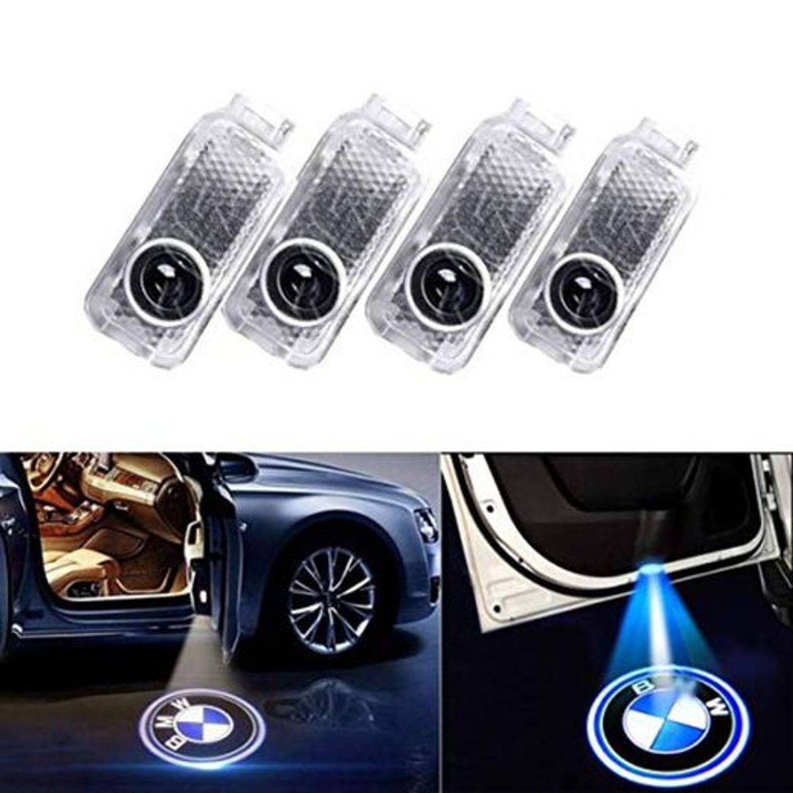 Social 4 PCS Luz de Puerta de Coche 3D Logo Proyector Láser LED