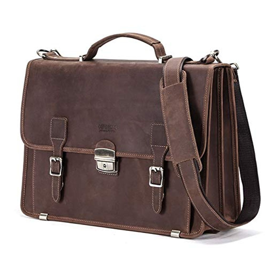 Products RSZHHL maletín Contactretro s Retro Masculino Saco de Couro cavalo louco Dos Homens Maleta Bolsa para portátil para 14 polegada Masculino negócios Sacos de Ombro Grande capacidade China Brown