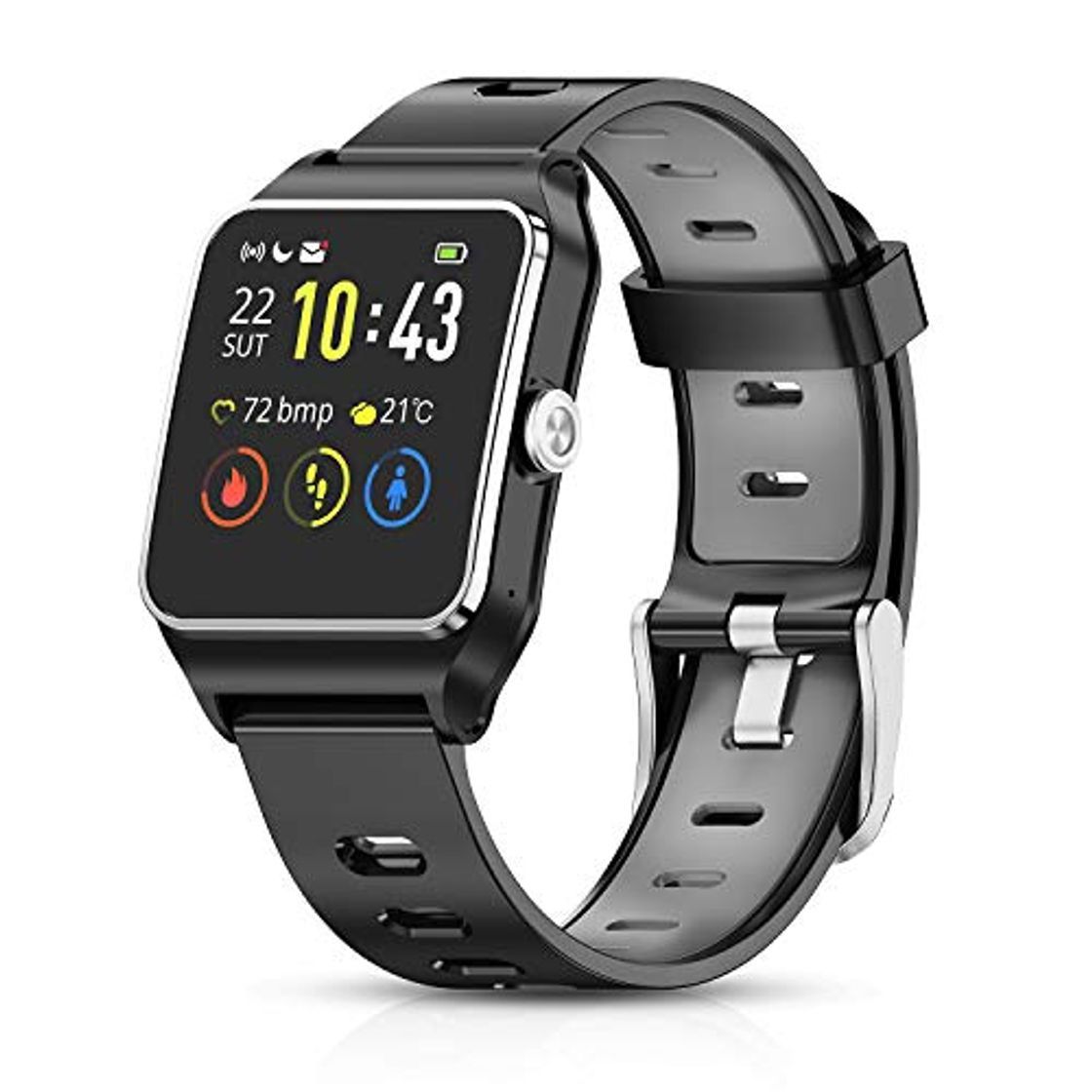 Electrónica HolyHigh Reloj Inteligente Smartwatch Mujer Hombre Impermeable IP68 Pantalla Táctil Pulsera de