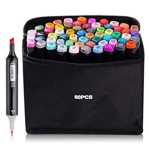 60 color Marcador Arte Marker Pen Set Dibujo Rotuladores permanentes