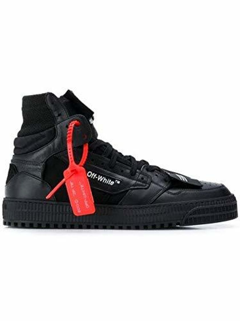 Social Off-White Hombre Omia065s198000161000 Negro Cuero Zapatillas Altas