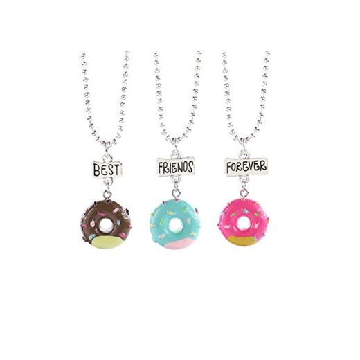 STOBOK 3 UNIDS Mejor Amigo para Siempre Donut Colgante Collar Amigos Charm